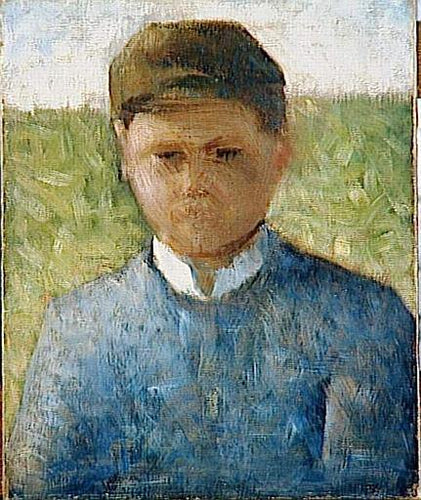 Jovem camponês de azul (Georges Seurat) - Reprodução com Qualidade Museu