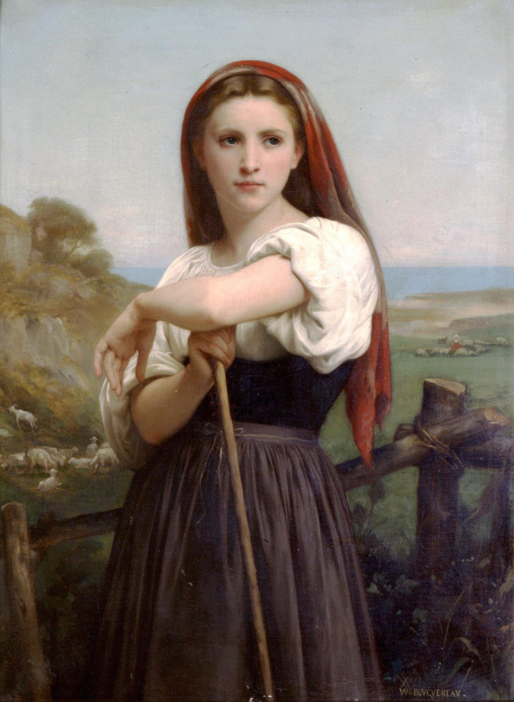 Jovem pastorinha (William-Adolphe Bouguereau) - Reprodução com Qualidade Museu
