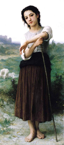 Jovem Pastora em Pé (William-Adolphe Bouguereau) - Reprodução com Qualidade Museu