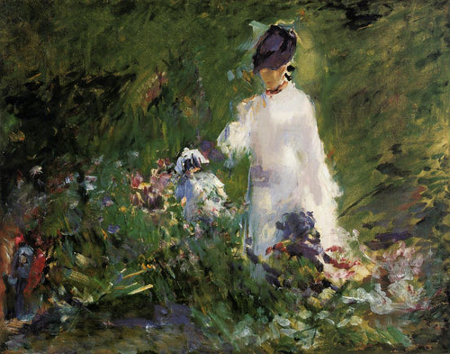 Mulher jovem entre as flores (Edouard Manet) - Reprodução com Qualidade Museu