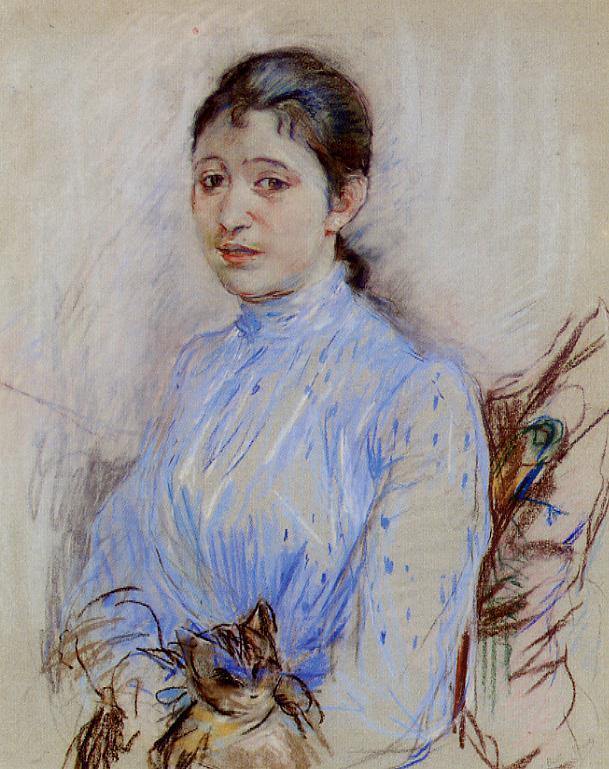 Mulher jovem em uma blusa azul - Replicarte