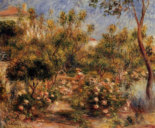 Mulher jovem em um jardim - Cagnes (Pierre-Auguste Renoir) - Reprodução com Qualidade Museu