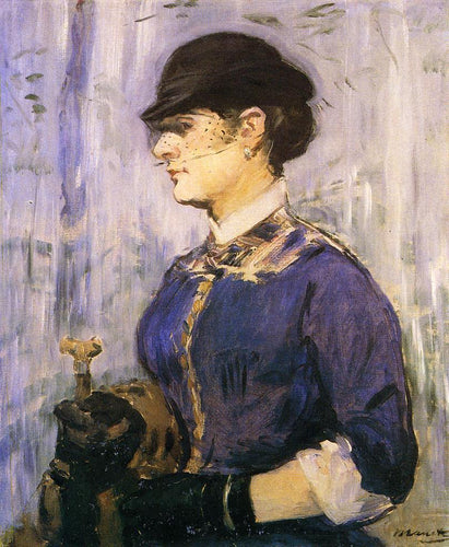 Mulher jovem com um chapéu redondo (Edouard Manet) - Reprodução com Qualidade Museu