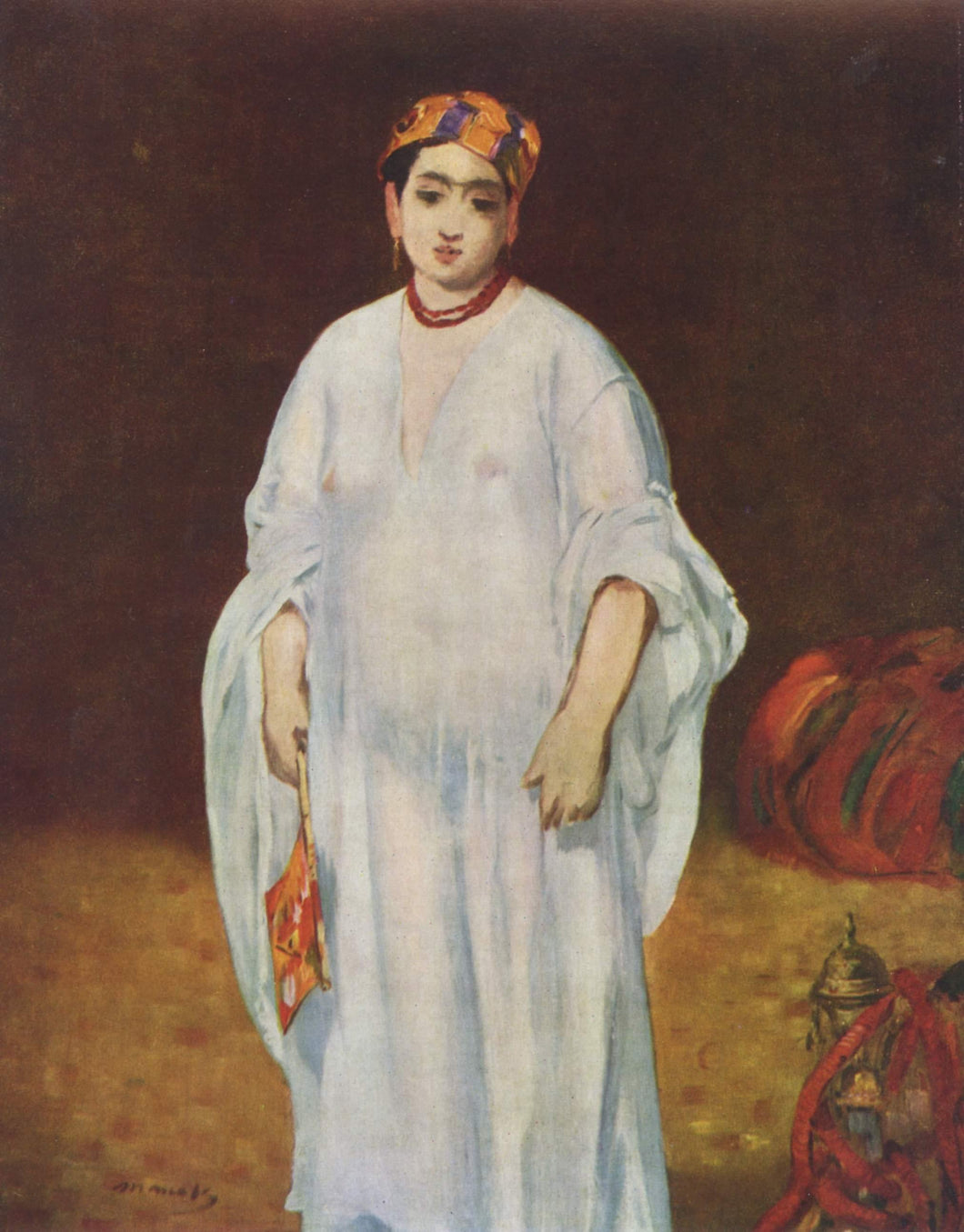 Mulher jovem em trajes orientais (Edouard Manet) - Reprodução com Qualidade Museu