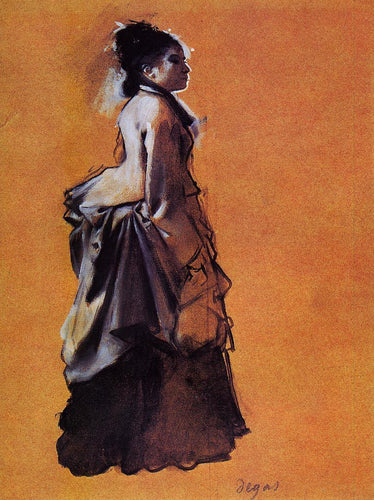 Mulher jovem em vestido de rua (Edgar Degas) - Reprodução com Qualidade Museu