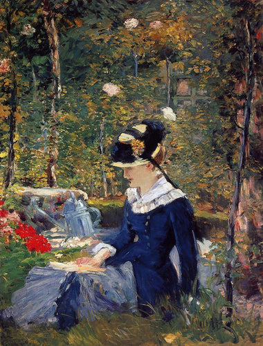 Mulher jovem no jardim (Edouard Manet) - Reprodução com Qualidade Museu
