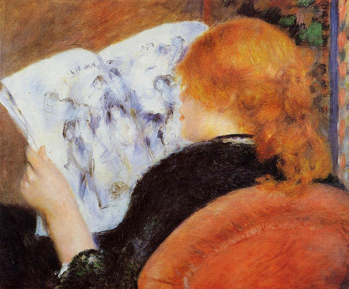 Jovem lendo um jornal ilustrado (Pierre-Auguste Renoir) - Reprodução com Qualidade Museu