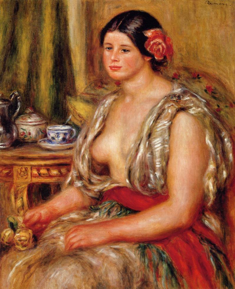 Jovem sentada em uma fantasia oriental (Pierre-Auguste Renoir) - Reprodução com Qualidade Museu