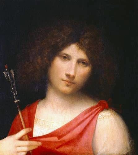 Juventude segurando uma flecha (Giorgione) - Reprodução com Qualidade Museu