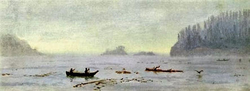 Pescador indiano (Albert Bierstadt) - Reprodução com Qualidade Museu